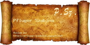 Pfluger Szabina névjegykártya